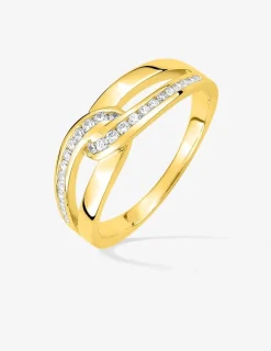 Bague boucles plaqué or et oxydes de zirconium SO OR