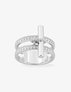 Bague breloque Argent 925‰ rhodié & oxydes de zirconium SO OR