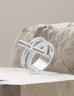 Bague breloque Argent 925‰ rhodié & oxydes de zirconium SO OR