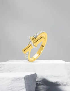 Bague breloque Plaqué or & oxydes de zirconium SO OR