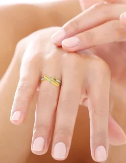 Bague breloque Plaqué or & oxydes de zirconium SO OR