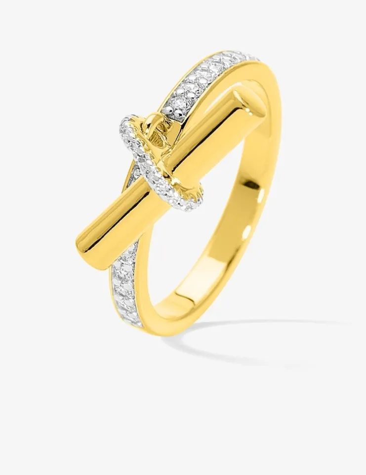 Bague breloque Plaqué or & oxydes de zirconium SO OR