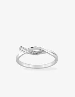 Bague brins entrelacés argent 925‰ rhodié et oxydes de zirconium SO OR
