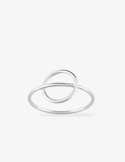Bague cercle traversé argent rhodié 925 ‰ SO OR