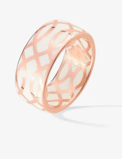 Bague Confidence Or rose 375‰ et laque ivoire SO OR