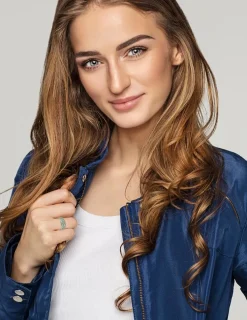 Bague Confidence Or rose 375‰ et laque verte aqua SO OR