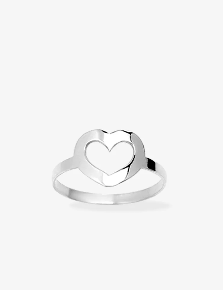 Bague cœur ajouré argent rhodié 925 ‰ SO OR