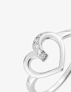 Bague cœur argent rhodié 925 ‰ et oxyde de zirconium SO OR