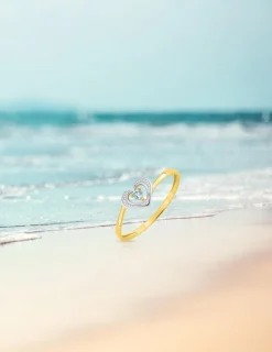Bague cœur bicolore or 375‰, topaze SO OR