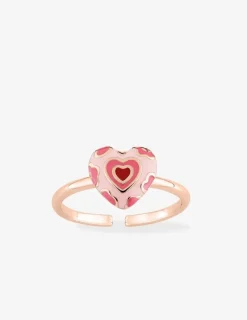 Bague cœur léopard réglable plaqué or rose et laque SO OR