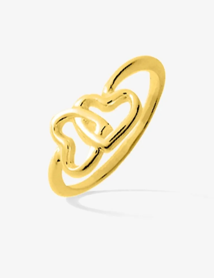 Bague cœurs plaqué or SO OR