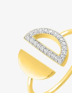 Bague demi-cercles plaqué or, rhodium et oxydes de zirconium SO OR