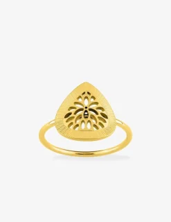 Bague en acier doré avec motif ajourée SO OR