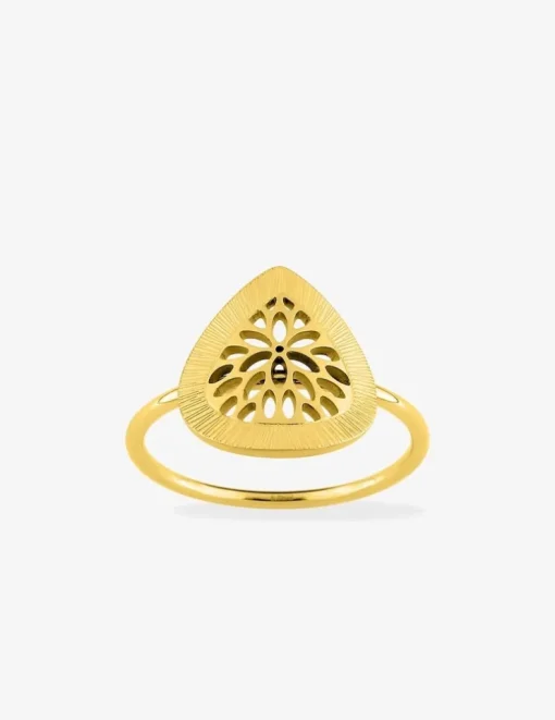 Bague en acier doré avec motif ajourée SO OR