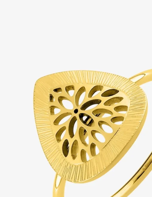 Bague en acier doré avec motif ajourée SO OR