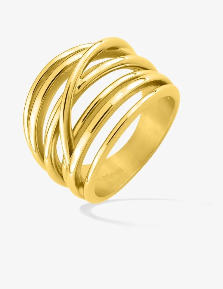 Bague en acier doré SO OR