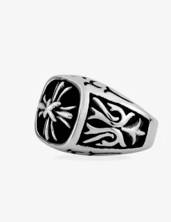 Bague en acier pour homme, motif croix SO OR