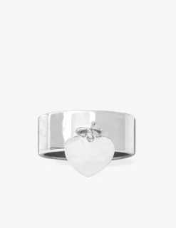 Bague en argent 925 ‰ rhodié avec breloque cœur SO OR