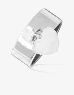 Bague en argent 925 ‰ rhodié avec breloque cœur SO OR