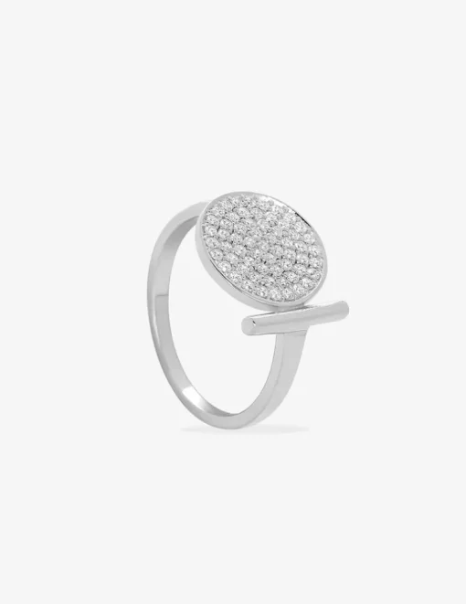 Bague en argent 925 ‰ rhodié et oxydes de zirconium SO OR