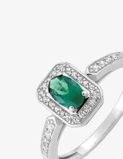 Bague en argent 925 ‰ rhodié et oxydes de zirconium bicolores SO OR