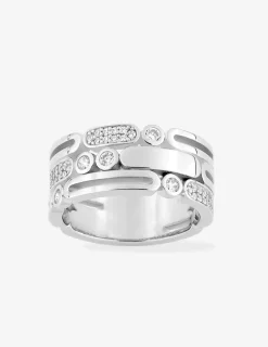 Bague en argent 925 ‰ rhodié et oxydes de zirconium SO OR