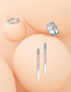 Bague en argent 925 ‰ rhodié et oxydes de zirconium SO OR