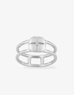 Bague en argent 925 ‰ rhodié et oxyde de zirconium SO OR