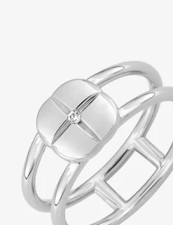 Bague en argent 925 ‰ rhodié et oxyde de zirconium SO OR