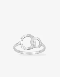 Bague en argent 925 ‰ rhodié, motifs ronds entrelacés SO OR