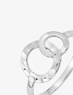 Bague en argent 925 ‰ rhodié, motifs ronds entrelacés SO OR