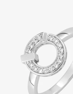Bague en argent 925 ‰ rhodié, motif cercle et oxydes de zirconium SO OR
