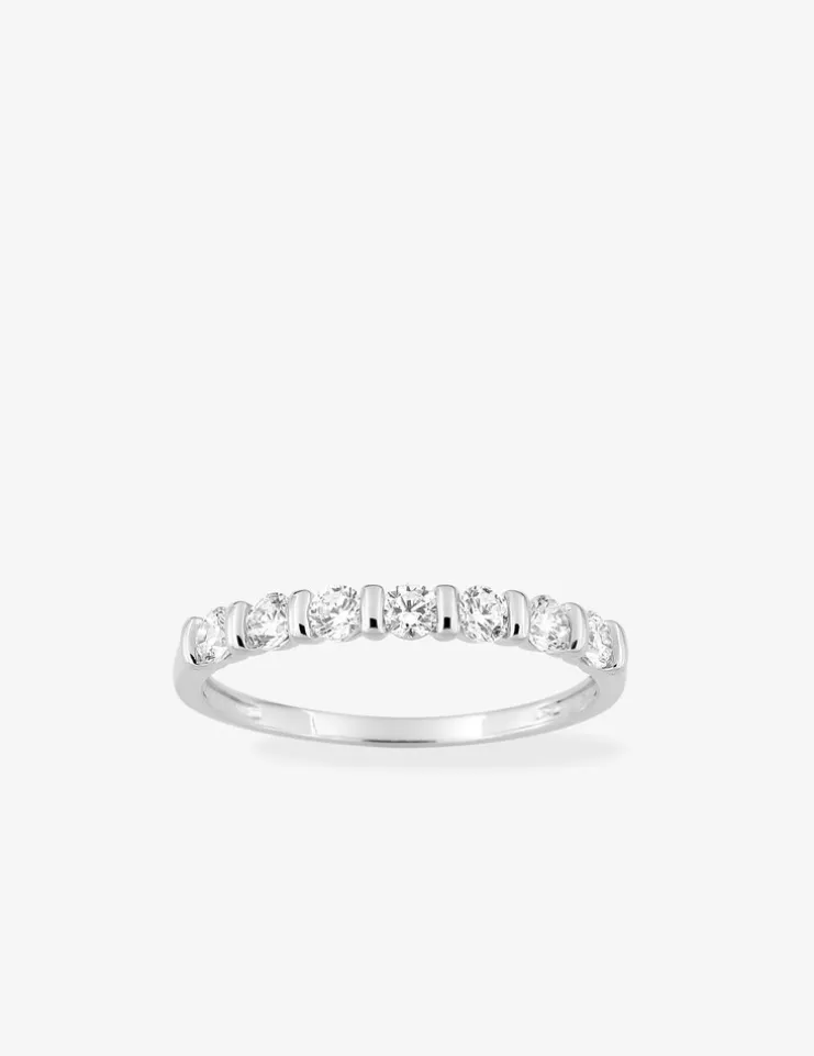Bague en argent 925 ‰ rhodié, oxydes de zirconium blancs SO OR