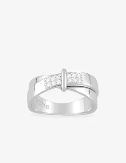 Bague en argent 925 ‰ rhodié, oxydes de zirconium blancs SO OR