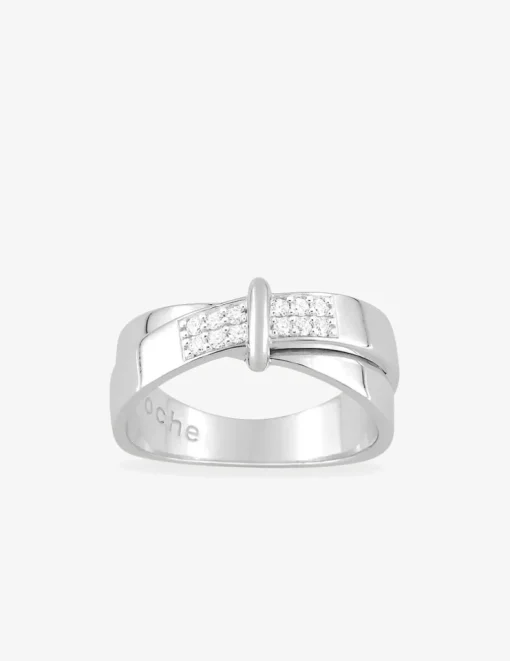 Bague en argent 925 ‰ rhodié, oxydes de zirconium blancs SO OR