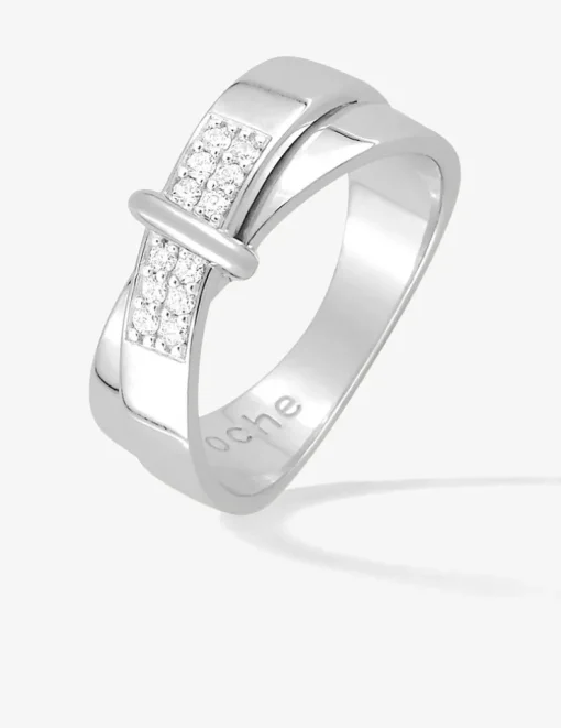 Bague en argent 925 ‰ rhodié, oxydes de zirconium blancs SO OR
