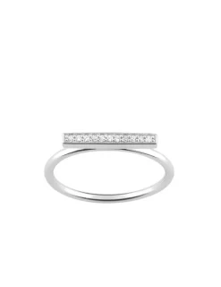 Bague en argent 925 ‰ rhodié, oxydes de zirconium SO OR