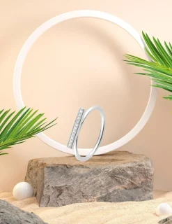 Bague en argent 925 ‰ rhodié, oxydes de zirconium SO OR