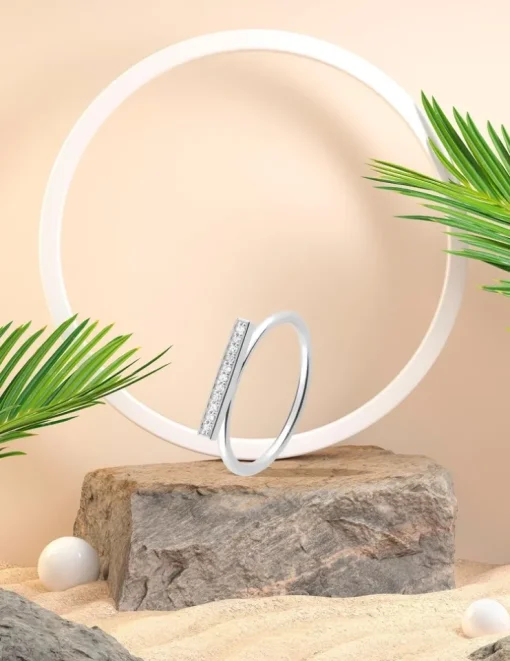 Bague en argent 925 ‰ rhodié, oxydes de zirconium SO OR