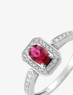 Bague en argent 925 ‰ rhodié, oxydes de zirconium bicolores SO OR