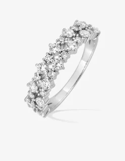 Bague en argent 925 ‰ rhodié, oxydes de zirconium blancs SO OR