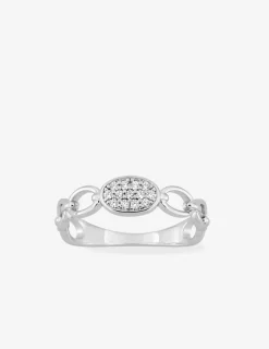 Bague en argent 925 ‰ rhodié, pavé d'oxydes de zirconium SO OR