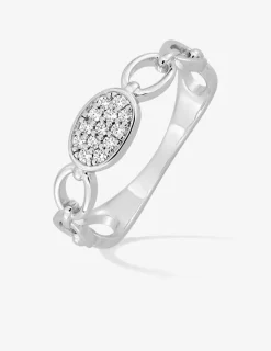 Bague en argent 925 ‰ rhodié, pavé d'oxydes de zirconium SO OR