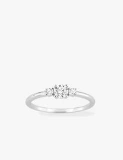Bague en argent 925 ‰ rhodié, trois oxydes de zirconium SO OR