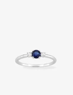Bague en argent 925 ‰ rhodié, trois oxydes de zirconium bicolores SO OR