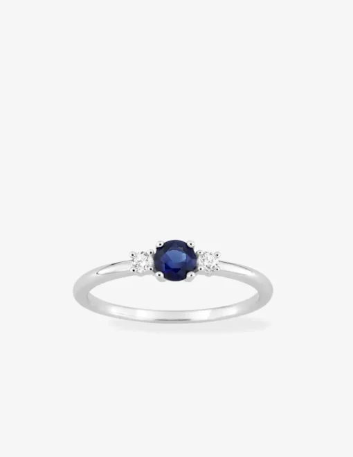 Bague en argent 925 ‰ rhodié, trois oxydes de zirconium bicolores SO OR