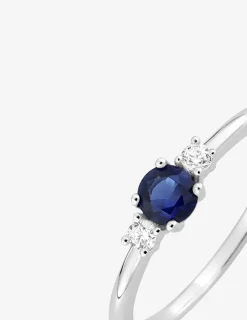 Bague en argent 925 ‰ rhodié, trois oxydes de zirconium bicolores SO OR
