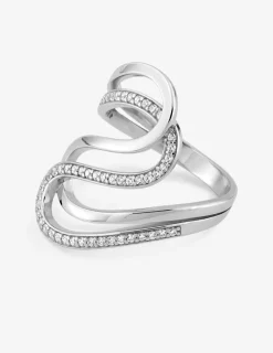 Bague en argent 925‰ rhodié et oxydes de zirconium SO OR