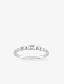 Bague en argent 925‰ rhodié et oxyde de zirconium SO OR