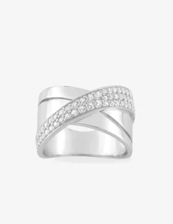Bague en argent 925‰ rhodié et oxyde de zirconium fantaisie SO OR